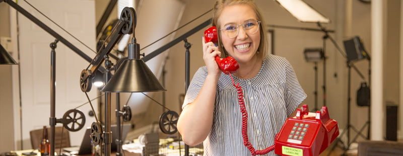 Haley Sandvoss with Emergency Phone