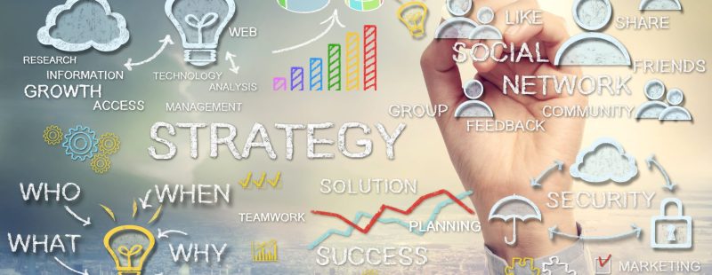 Hand drawing business strategy concepts